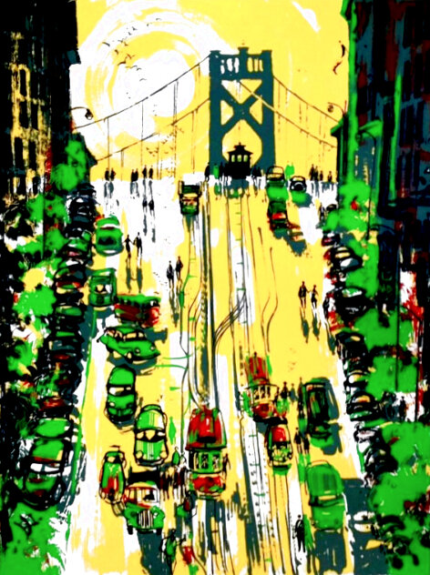 Cable Cars San Francisco Bridge 1979 - Huge - California Limited Edition Print by Paul Blaine Henrie