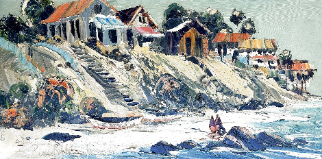 Untitled Beach Scene 36x60 - Huge - California Original Painting - Paul Blaine Henrie