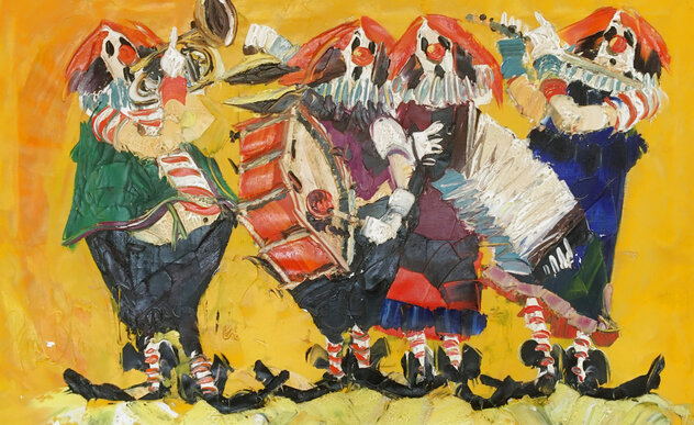 Untitled Clown Portrait 37x55 Oil on Canvas - Huge Original Painting by Paul Blaine Henrie
