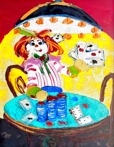 Girl Clown 1960 39x27 - Oil on Canvas Original Painting - Paul Blaine Henrie