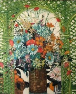 Untitled Bouquet 26x21 Original Painting - Michel Henry Untitled Bouquet 26x21 Original Painting - Michel Henry