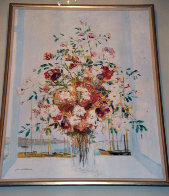 Untitled Floral Bouquet 1985 61x48 Super Huge Original Painting by Michel Henry - 1 Untitled Floral Bouquet 1985 61x48 Super Huge Original Painting by Michel Henry - 1