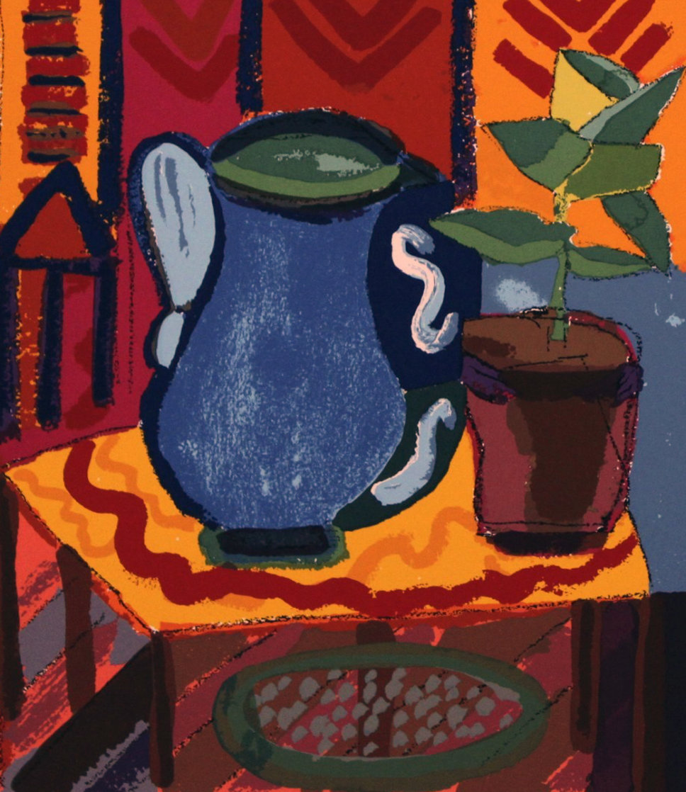 Blue Pitcher 1988 Limited Edition Print by Henry Miller Blue Pitcher 1988 Limited Edition Print by Henry Miller
