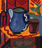 Blue Pitcher 1988 Limited Edition Print by Henry Miller - 0 Blue Pitcher 1988 Limited Edition Print by Henry Miller - 0