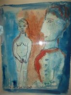 For Eve At Dawn Somewhere Watercolor 1964 21x17 Watercolor by Henry Miller - 1 For Eve At Dawn Somewhere Watercolor 1964 21x17 Watercolor by Henry Miller - 1