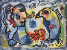 Man And Bird Watercolor 1963 18x21 Watercolor by Henry Miller - 0