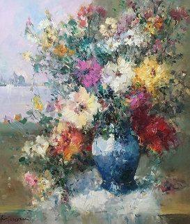 Italian Bouquet 31x27 Original Painting - Ingfried Henze-Morro Italian Bouquet 31x27 Original Painting - Ingfried Henze-Morro