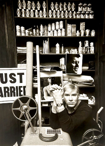 Andy Warhol with 16mm Film Projector 1964 -New York, NYC Photography - Ken Heyman