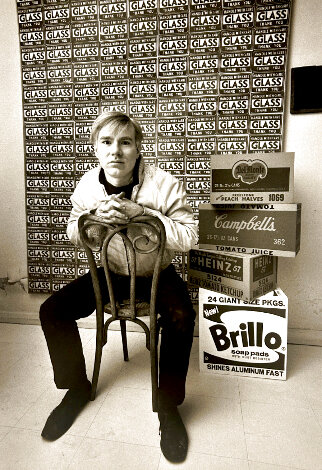 Andy Warhol with Boxes 1964 - New York, NYC Photography - Ken Heyman