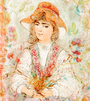 Heidi Embellished on canvas w gold leaf Limited Edition Print - Edna Hibel Heidi Embellished on canvas w gold leaf Limited Edition Print - Edna Hibel