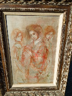 Three Japanese Ladies 1970 26x19 Original Painting by Edna Hibel - 1 Three Japanese Ladies 1970 26x19 Original Painting by Edna Hibel - 1