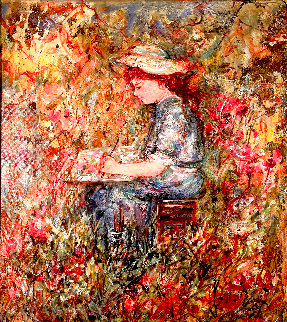 Girl 24x22 Original Painting - Edna Hibel Girl 24x22 Original Painting - Edna Hibel