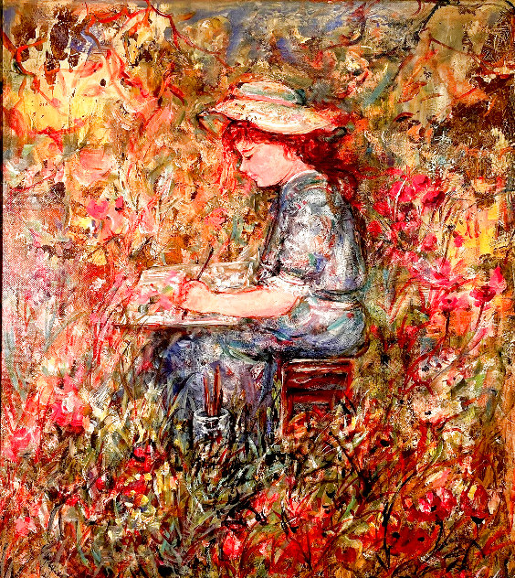 Girl 24x22 Original Painting by Edna Hibel