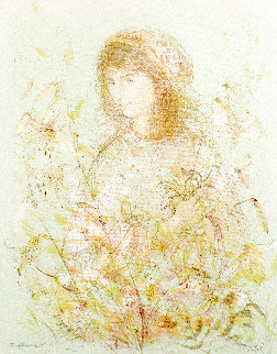 Girl with Lilies Limited Edition Print - Edna Hibel Girl with Lilies Limited Edition Print - Edna Hibel
