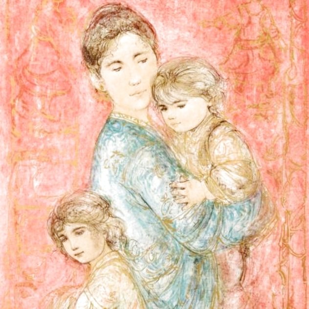Sonya and Family 1990 Limited Edition Print by Edna Hibel
