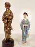 O-Jin Set of 2 Bronze Sculptures 1983 8 in Sculpture by Edna Hibel - 1