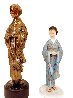 O-Jin Set of 2 Bronze Sculptures 1983 8 in Sculpture by Edna Hibel - 0