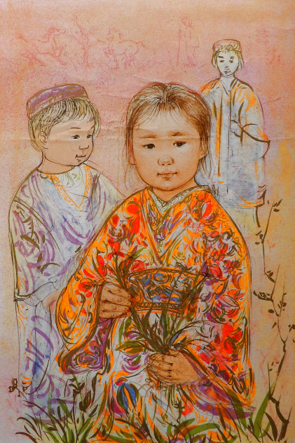 Kimi-no Orange  1981 Limited Edition Print by Edna Hibel