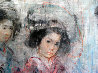 Japanese Girls 30x48 Original Painting by Edna Hibel - 3