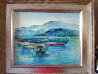 Dories at Pier Alaska 1992 Original Painting by Edna Hibel - 1