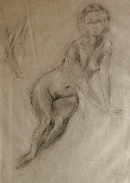 Elegant Nude 1934 EARLY Drawing by Edna Hibel