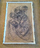 European Mother and Child Drawing - 1962 18x12 Drawing by Edna Hibel - 1