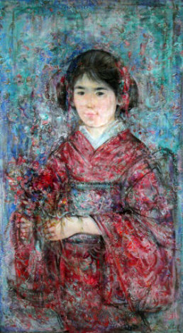 Japanese Kimono Original Painting - Edna Hibel