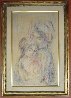 Snuggling Mother And Child 37x26 Original Painting by Edna Hibel - 1
