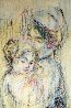Snuggling Mother And Child 37x26 Original Painting by Edna Hibel - 0