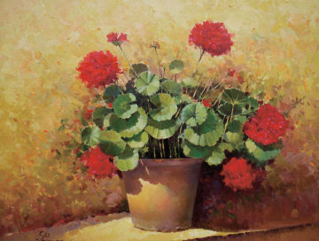 Geranios 50x60 Huge Original Painting - Jose Higuera Geranios 50x60 Huge Original Painting - Jose Higuera