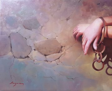 Prisoner of Her Own Wishes 2017 25x31 Original Painting - Jose Higuera