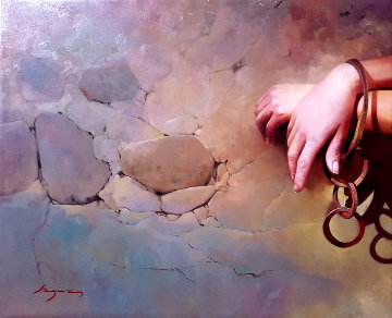 Prisoner of Her Own Wishes 2017 25x31 Original Painting - Jose Higuera Prisoner of Her Own Wishes 2017 25x31 Original Painting - Jose Higuera