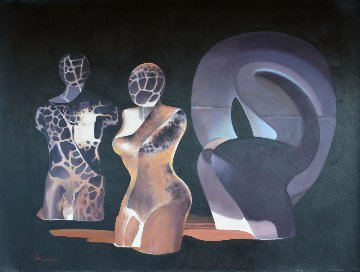 Figuraciones Black 2013 31x39 Original Painting - Jose Higuera