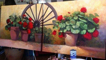 Spring Colours Diptych 2013 78x31 Super Huge Original Painting - Jose Higuera Spring Colours Diptych 2013 78x31 Super Huge Original Painting - Jose Higuera