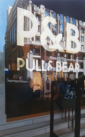 Pull and Bear Shopping 2018 47x31 Huge Original Painting - Jose Higuera