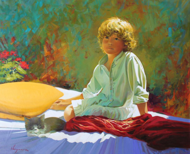 Jose And His Friend 2012  32x39 Original Painting by Jose Higuera