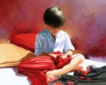 Scarves 2013  32x39 Original Painting - Jose Higuera