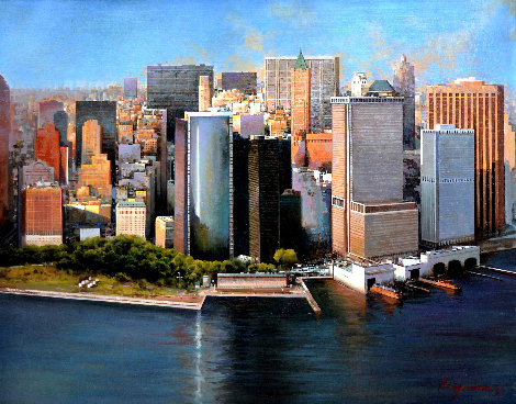 Manhattan, New York 2012 32x39 Original Painting - Jose Higuera