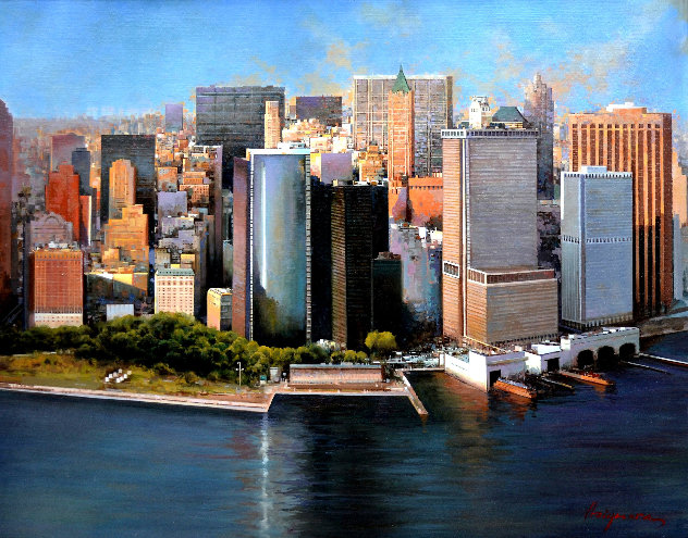 Manhattan, New York 2012 32x39 Original Painting by Jose Higuera