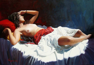 Siesta Al Sol 2012 Original Painting - Jose Higuera
