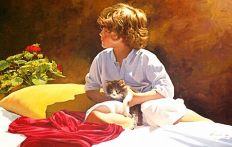 Where Are You Looking At? 2012 31x39 Original Painting - Jose Higuera