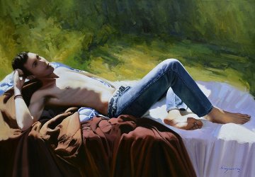 Rock Lover 2014 32x46 Original Painting - Jose Higuera
