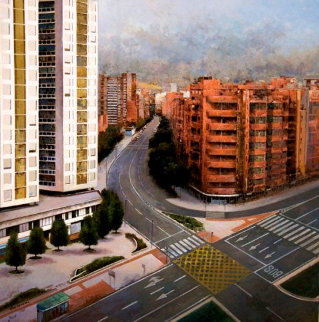 Bilbao, Spain 2012 33x32 Original Painting - Jose Higuera Bilbao, Spain 2012 33x32 Original Painting - Jose Higuera