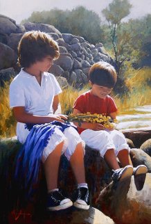 Complicity 2012  45x32 Original Painting - Jose Higuera