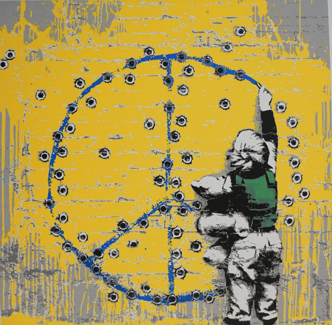 War Child PP 2022 - Peace Sign Limited Edition Print by Hijack War Child PP 2022 - Peace Sign Limited Edition Print by Hijack