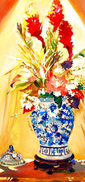 Tropical Floral 2006 30x18 Original Painting by Darrell Hill