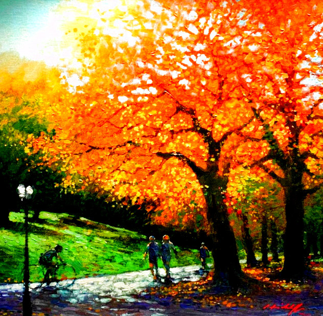 Autumn in the Park Embellished Limited Edition Print by David Hinchliffe