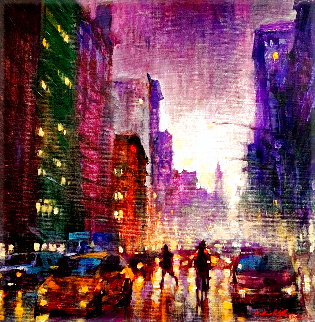 Night Fall in the City Embellished Limited Edition Print - David  Hinchliffe