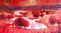 Blood Red 2011 35x71 Huge Original Painting by David  Hinchliffe - 0
