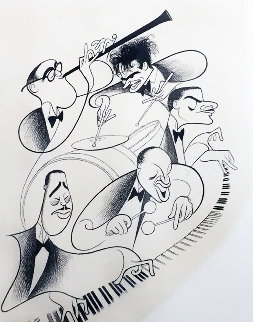 Jazz! - Benny Goodman, Gene Krupa, Teddy Wilson, Lionel Hampton, and Duke Ellington Limited Edition Print - Al Hirschfeld Jazz! - Benny Goodman, Gene Krupa, Teddy Wilson, Lionel Hampton, and Duke Ellington Limited Edition Print - Al Hirschfeld